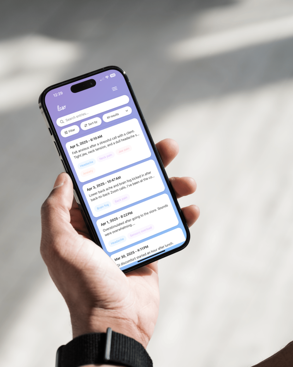 Person using Laso on their phone